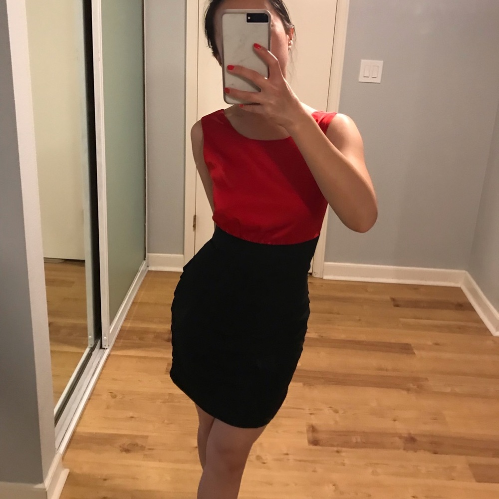 Cute and sexy red and black cocktail dress
